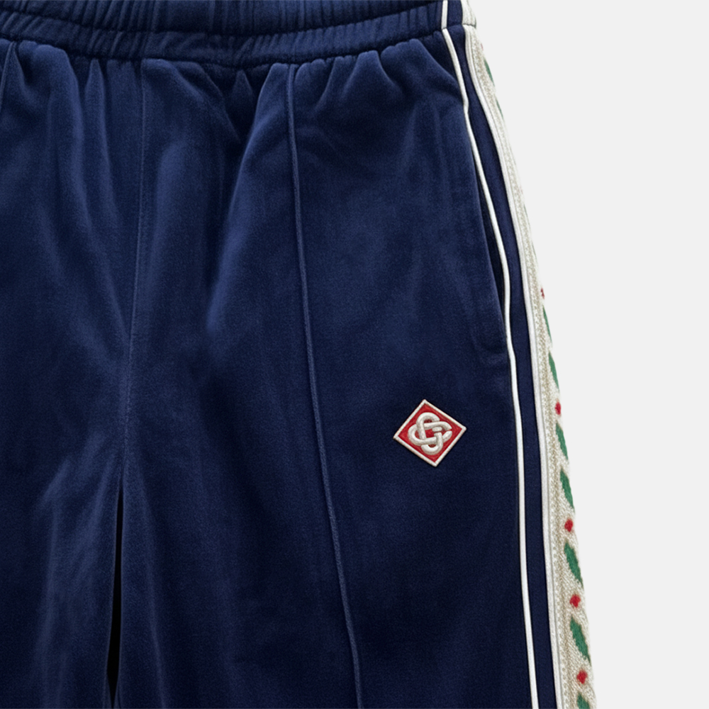 Super Flea Market+Casablanca+Blue velvet track pants+Joko Winterscheidt2